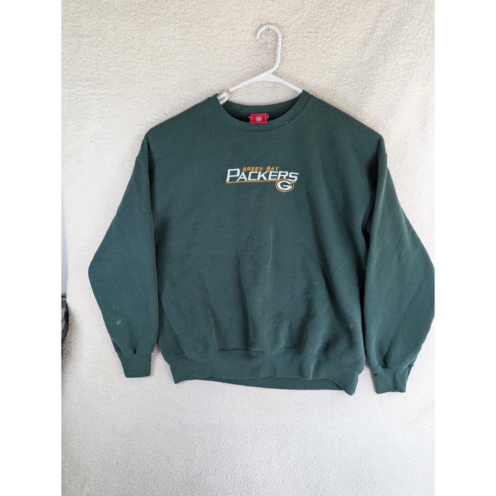 Vintage NFL Green Bay Packers Sweatshirt Mens XL Green READ/STAINS